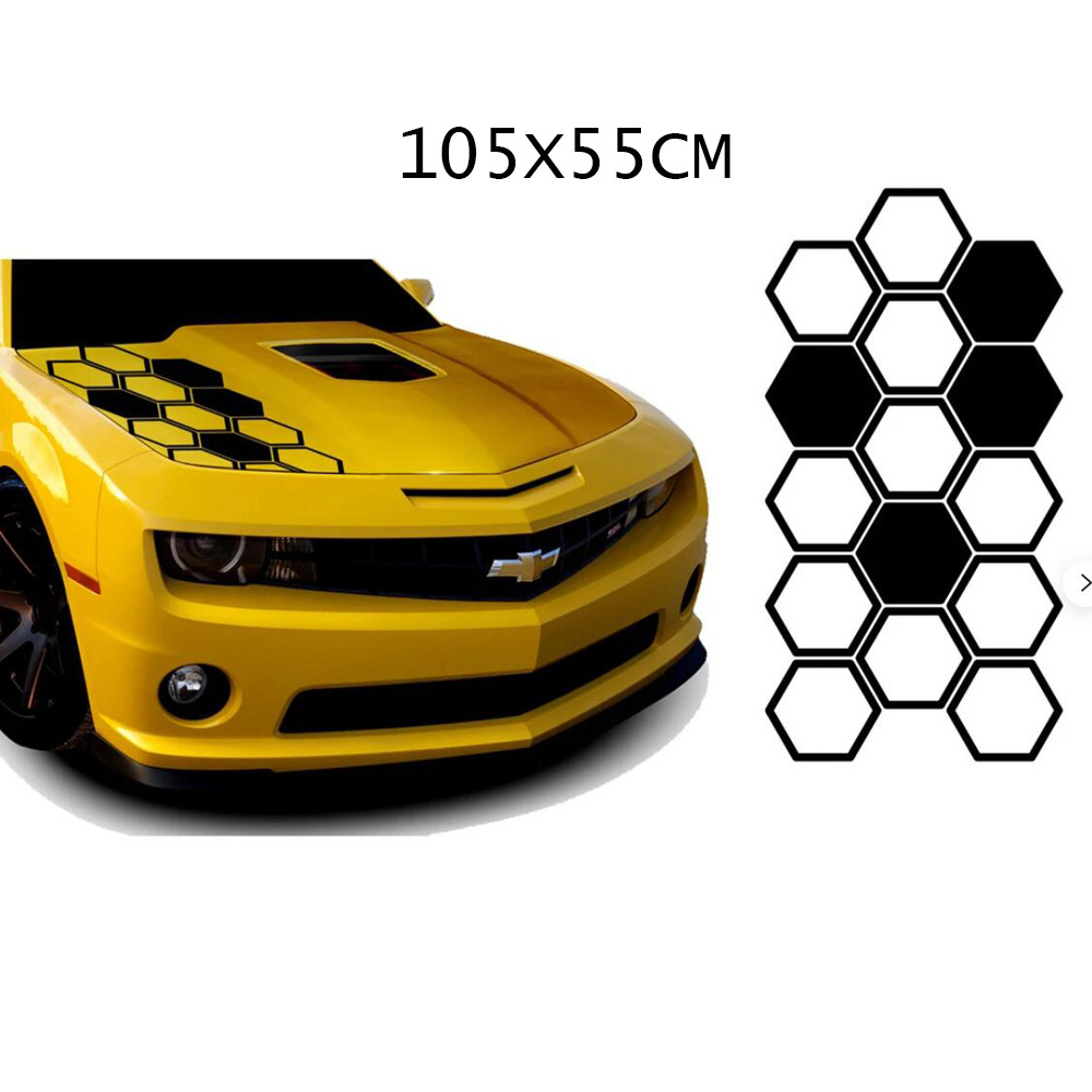 Hexagon Car Stickers Honeycomb Side Stickers Waterproof Vinyl Decal Decoration Car Bumper Hood Stickers Decals Sport Vinyl Decal