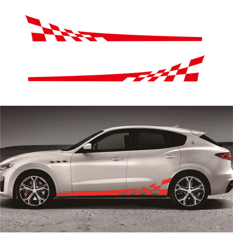 Car Stickers Race Long Stripes Camouflage Plaid Decal For  Jeep Honda Toyota BMW Audi Auto Exterior Decoration Car Accessories