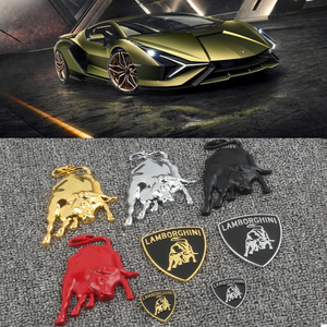 3D Metal Lamborghini logo Stickers Cow Bull Badge Emblem For car Truck Exterior Motorcycle Accessories Decoration Decals