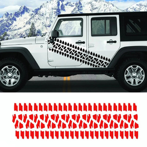 Large Tire Tread Graphic Car Truck Stickers DIY Stripe Vinyl Decals For Auto Hood Side Body Bumper Decoration Black white red