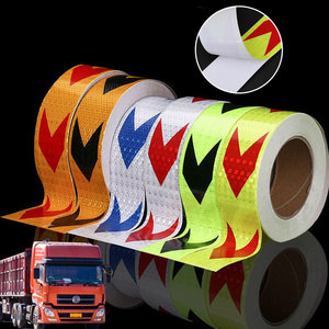 Multi Color Honeycomb Arrow Truck Reflective Sticker Yellow Red White Reflective Safety Warning Tape Strip For Car Trailers