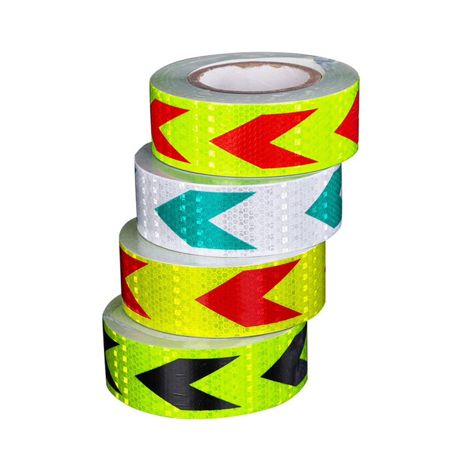 Multi Color Honeycomb Arrow Truck Reflective Sticker Yellow Red White Reflective Safety Warning Tape Strip For Car Trailers