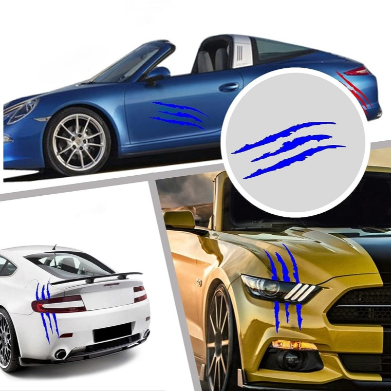 Car Stickers Reflective Claw Scratch Stripe Marks Headlight Decal Ghost Claw Auto Body Vinyl Decorative Decal For Car Motorcycle