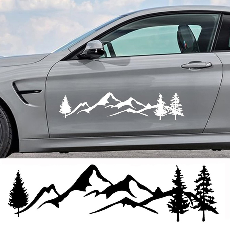 100x20cm Tree Forest Mountain Car Body Stickers Auto Vinyl DIY Decoration Decals For Window Home Wall Laptop Car Accessories