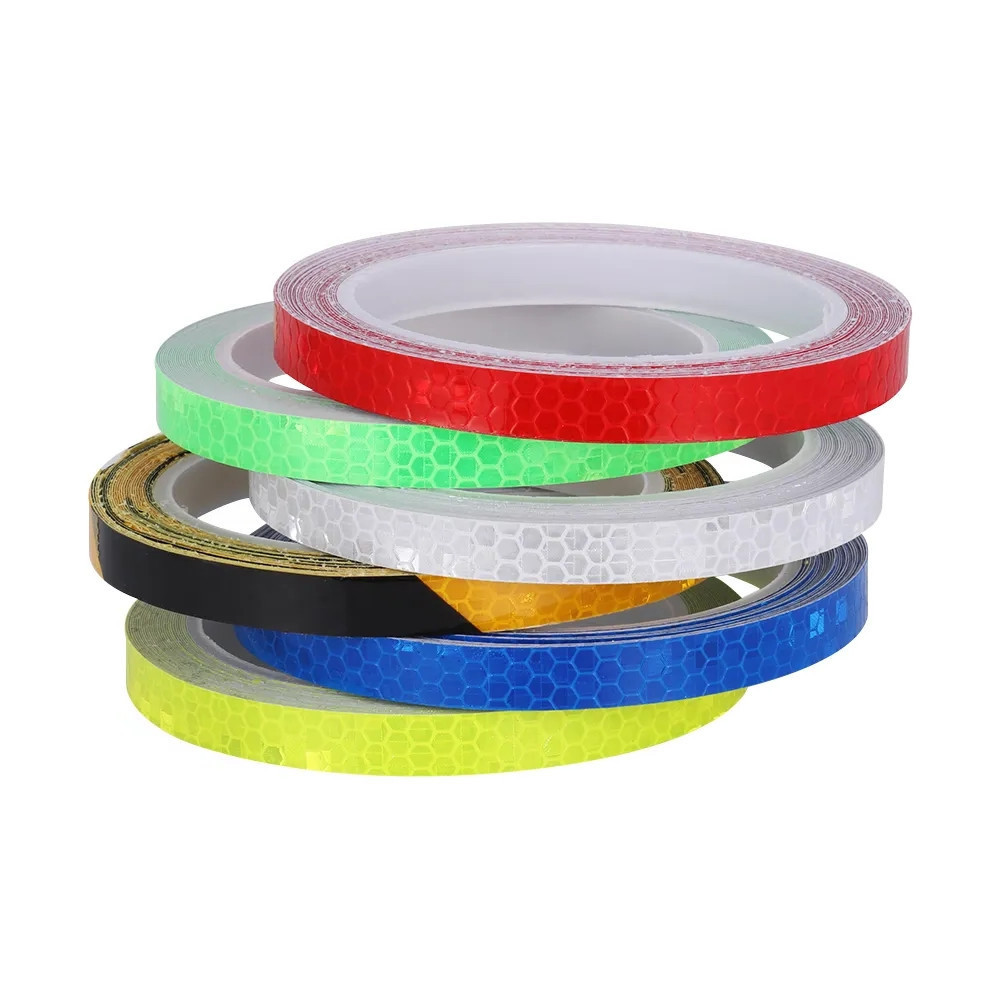 Honeycomb Bike Reflector Tape Motorcycle Rim Self-Adhesive Light Sticker Outdoor Safety Car Warning Stickers Reflective Tape