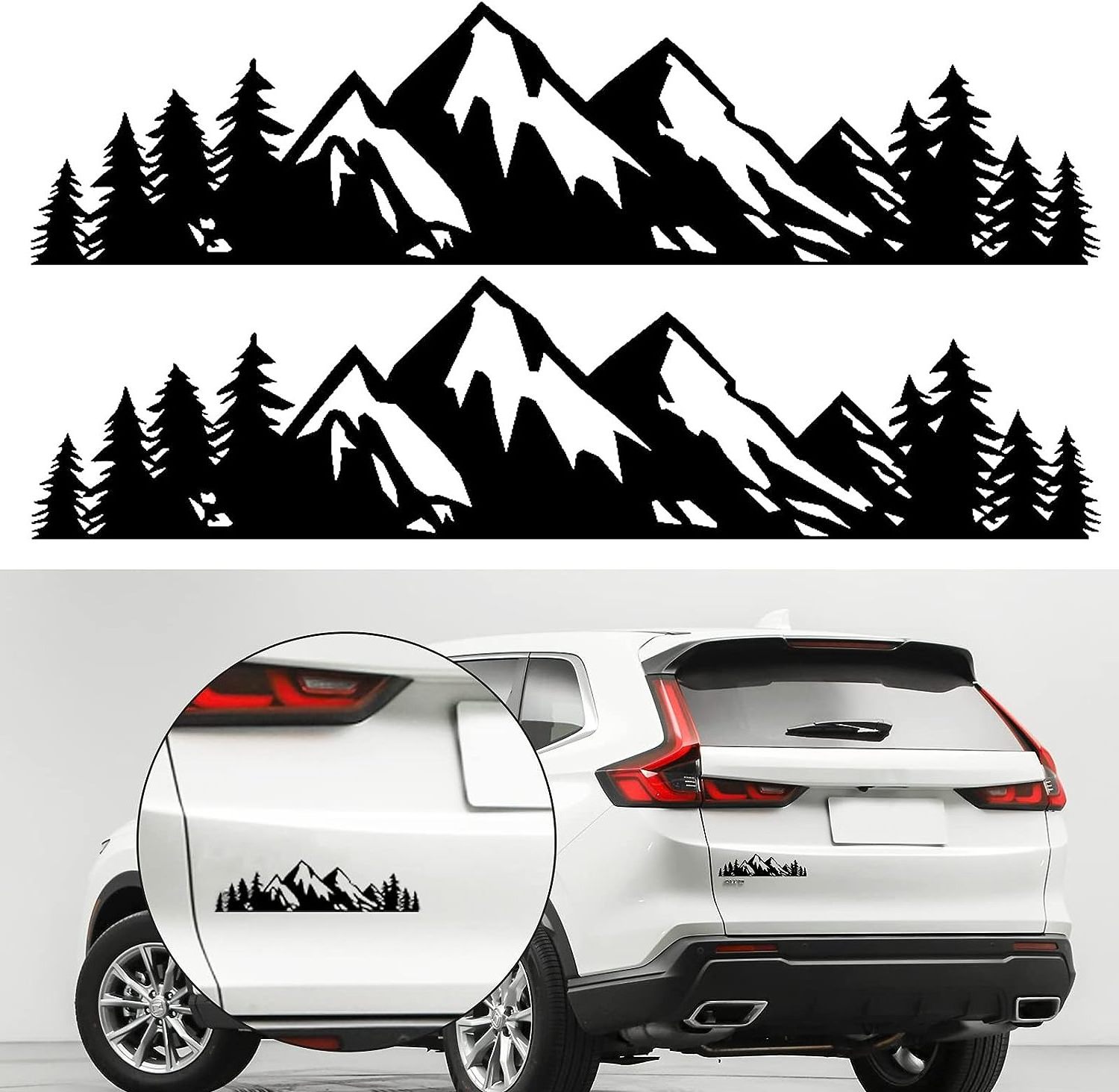 Universal Vinyl Trees Mountain Forest Graphic Car Stickers Auto Body Window Bumper Decals For Nissan Toyota Tesla Car Accessorie