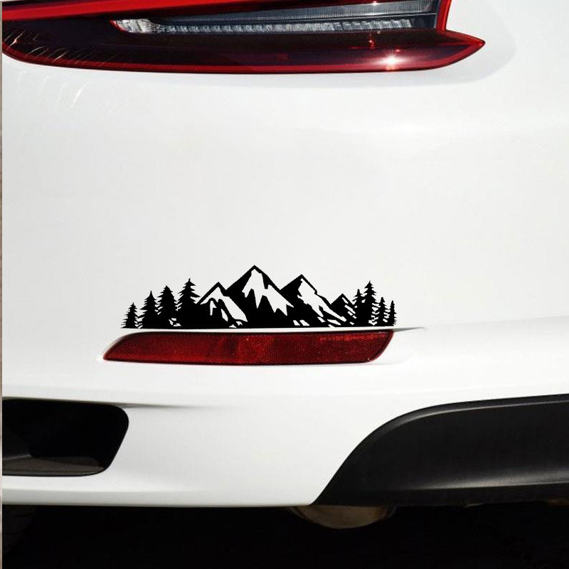 Universal Vinyl Trees Mountain Forest Graphic Car Stickers Auto Body Window Bumper Decals For Nissan Toyota Tesla Car Accessorie