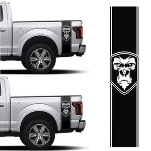 Fashion Sports Racing Car Stickers Long Stripe Gorilla Pattern Vinyl Decals For Auto Hood Body truck Accessories Decoration