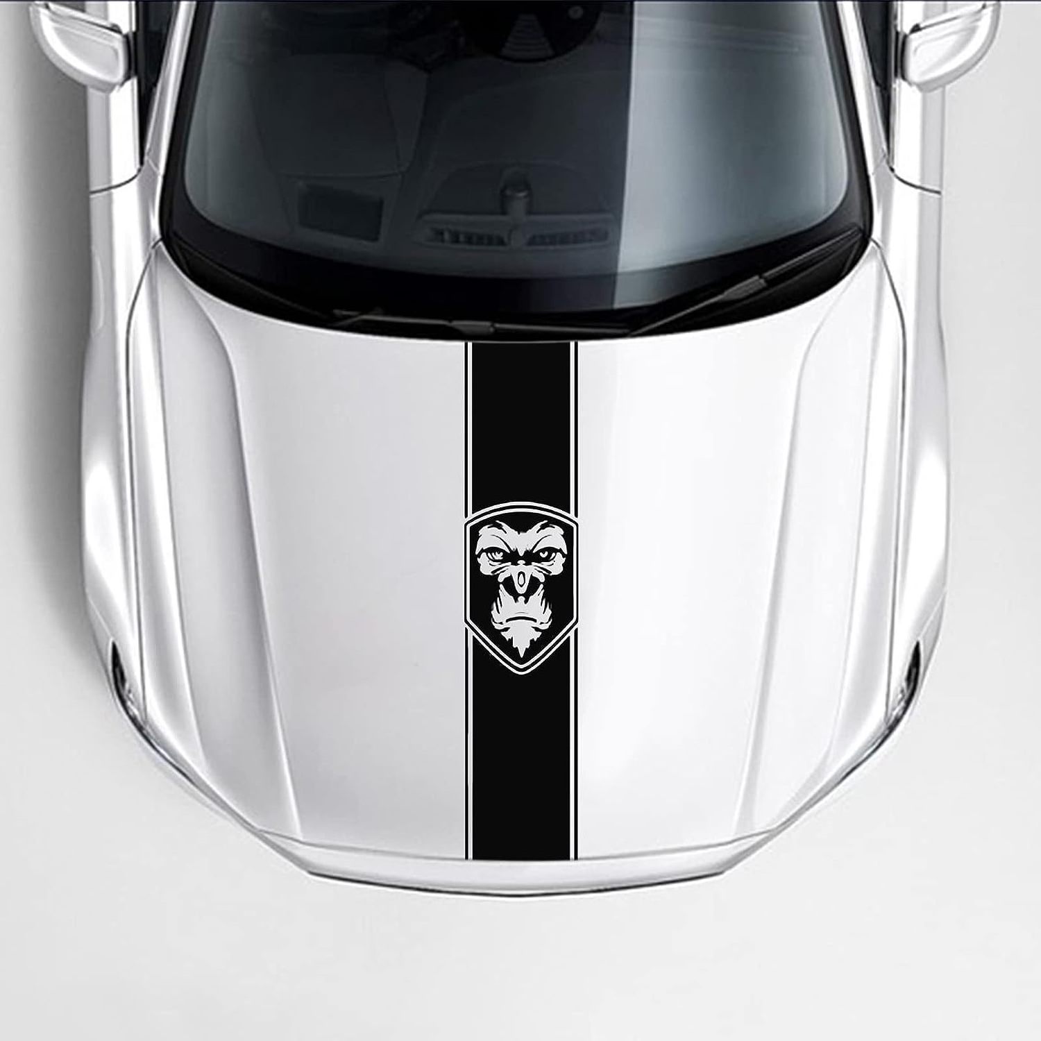 Fashion Sports Racing Car Stickers Long Stripe Gorilla Pattern Vinyl Decals For Auto Hood Body truck Accessories Decoration