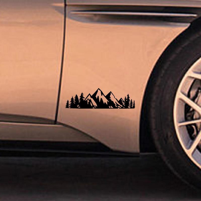 Universal Vinyl Trees Mountain Forest Graphic Car Stickers Auto Body Window Bumper Decals For Nissan Toyota Tesla Car Accessorie