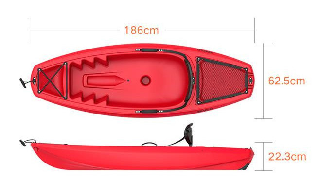 small mini Blow-molded Cheap hard Plastic Canoe Boat Single Sit On Kayak Children child Kids Kayak With Seat