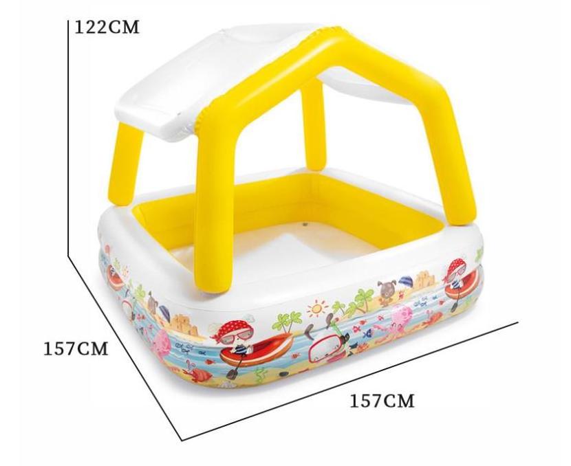 57470 kids PVC inflatable Aquarium Pool underwater world sunshade pool dismountable air piscinas With movable sunshade tent