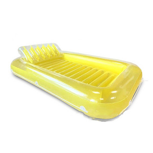 Inflatable Swimming Pool Suntan Tub Lounge Water Raft Float- Lemon Yellow 178*117 cm