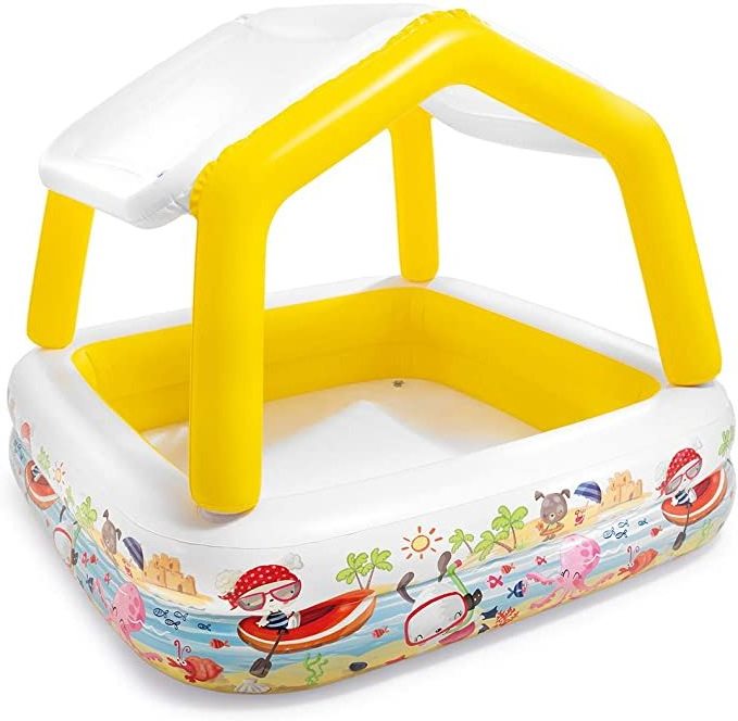 57470 kids PVC inflatable Aquarium Pool underwater world sunshade pool dismountable air piscinas With movable sunshade tent