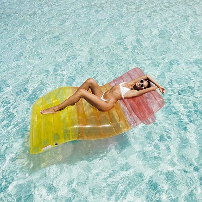 Color Swimming Floating Bed Eco Friendly PVC Inflatable Water Lounge Chair