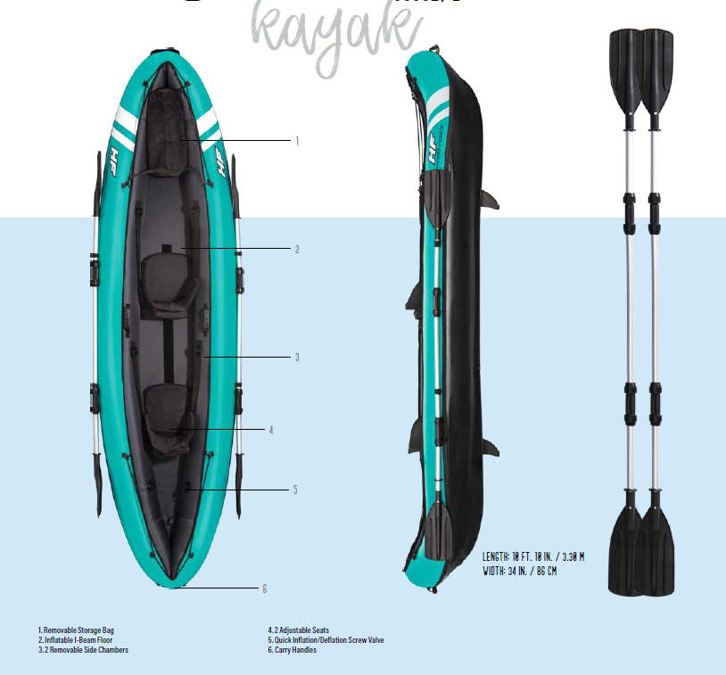 Factory Wholesale durable Inflatable Kayak 2 Person Inflatable Fishing canoe boat