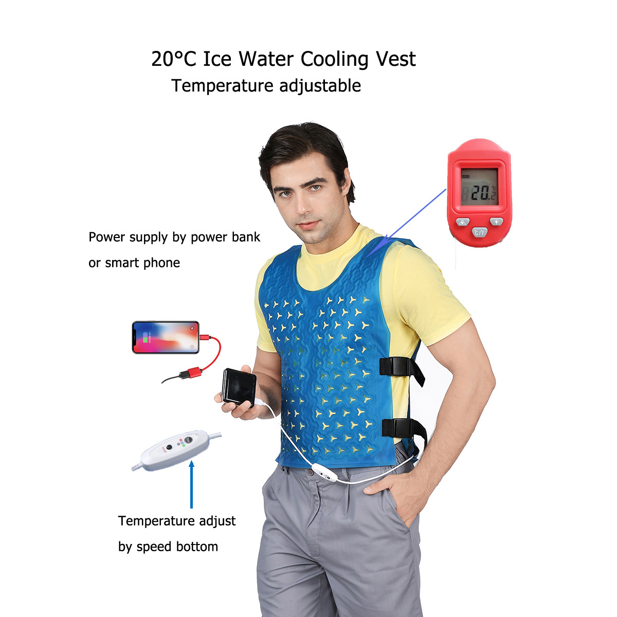 Breathable & Sweat Wicking Men's Women's Ice Water Cooling Suit, Air Conditioned Vest For Workmen