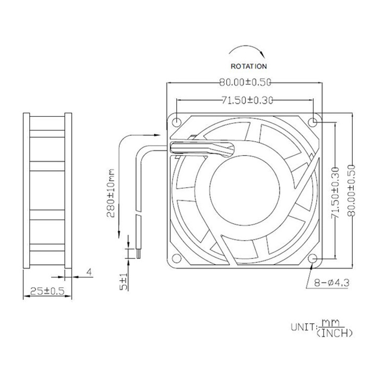 80mm axial fan 220v 80x80x25 3 inch Industrial AC Fan