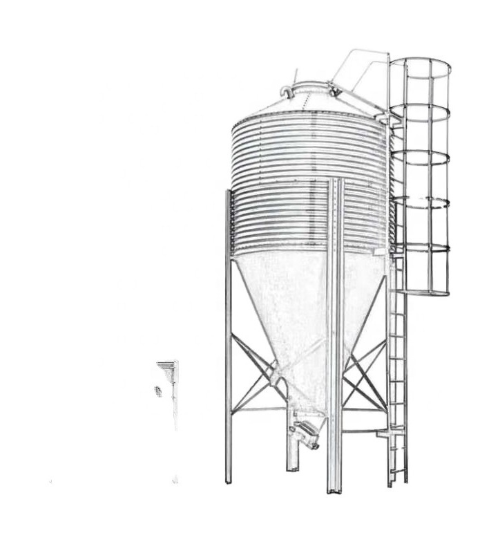 Customized hot-dip galvanized chicken feed silo small grain silo with 3 tons capacity