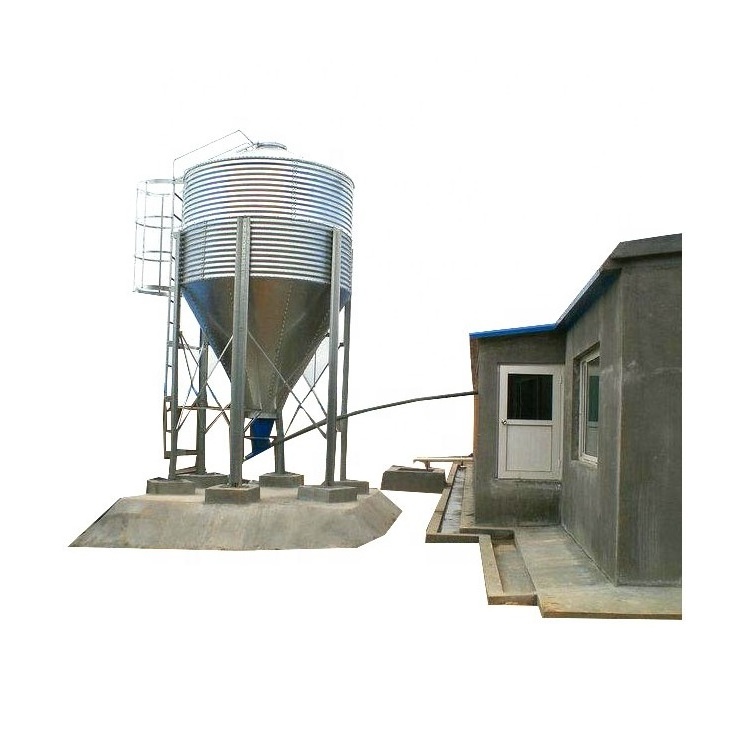 Customized hot-dip galvanized chicken feed silo small grain silo with 3 tons capacity