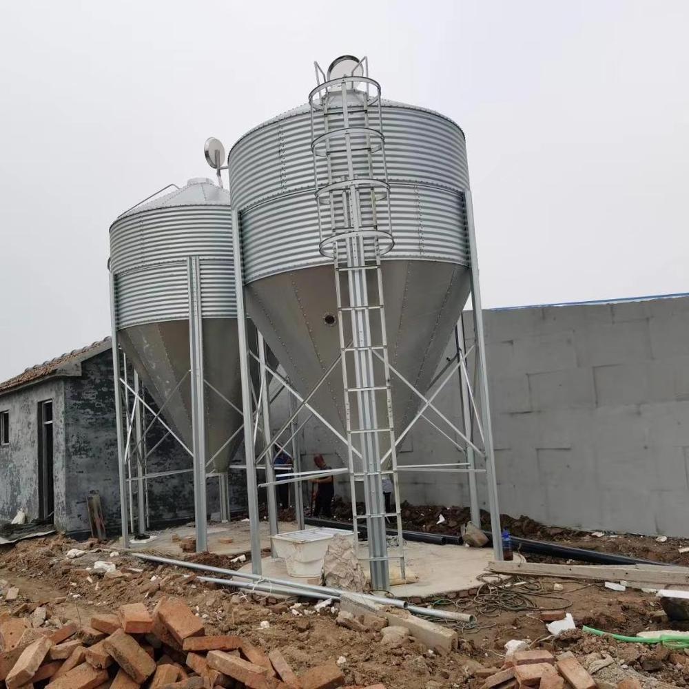 Conical silo storage hopper bottom grain silo 3 tons -30 tons hopper bottom steel barn for sale