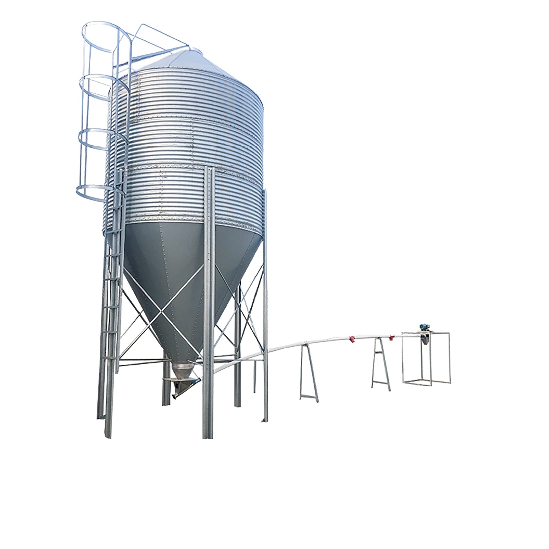 Customized hot-dip galvanized chicken feed silo small grain silo with 3 tons capacity