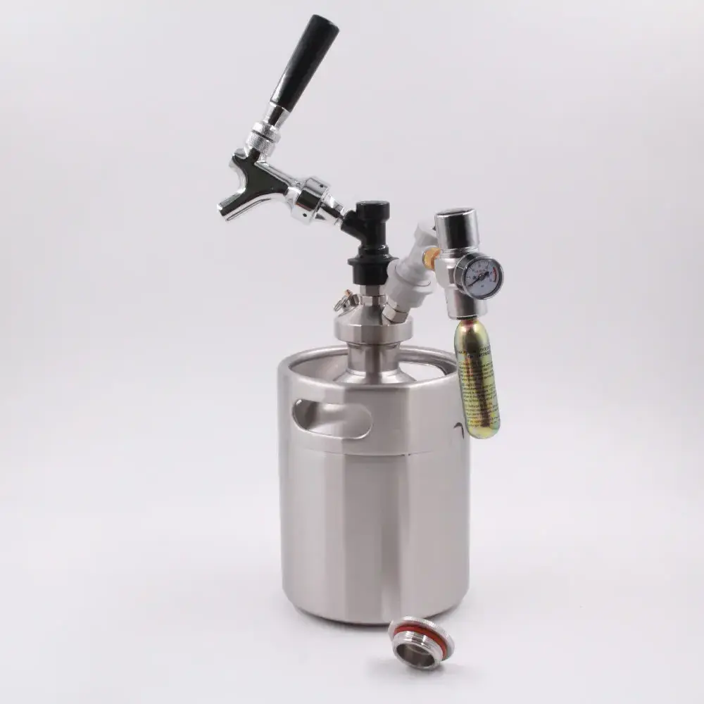 Portable 64oz Beer Dispenser System Stainless Steel 304 Beer Keg Dispenser