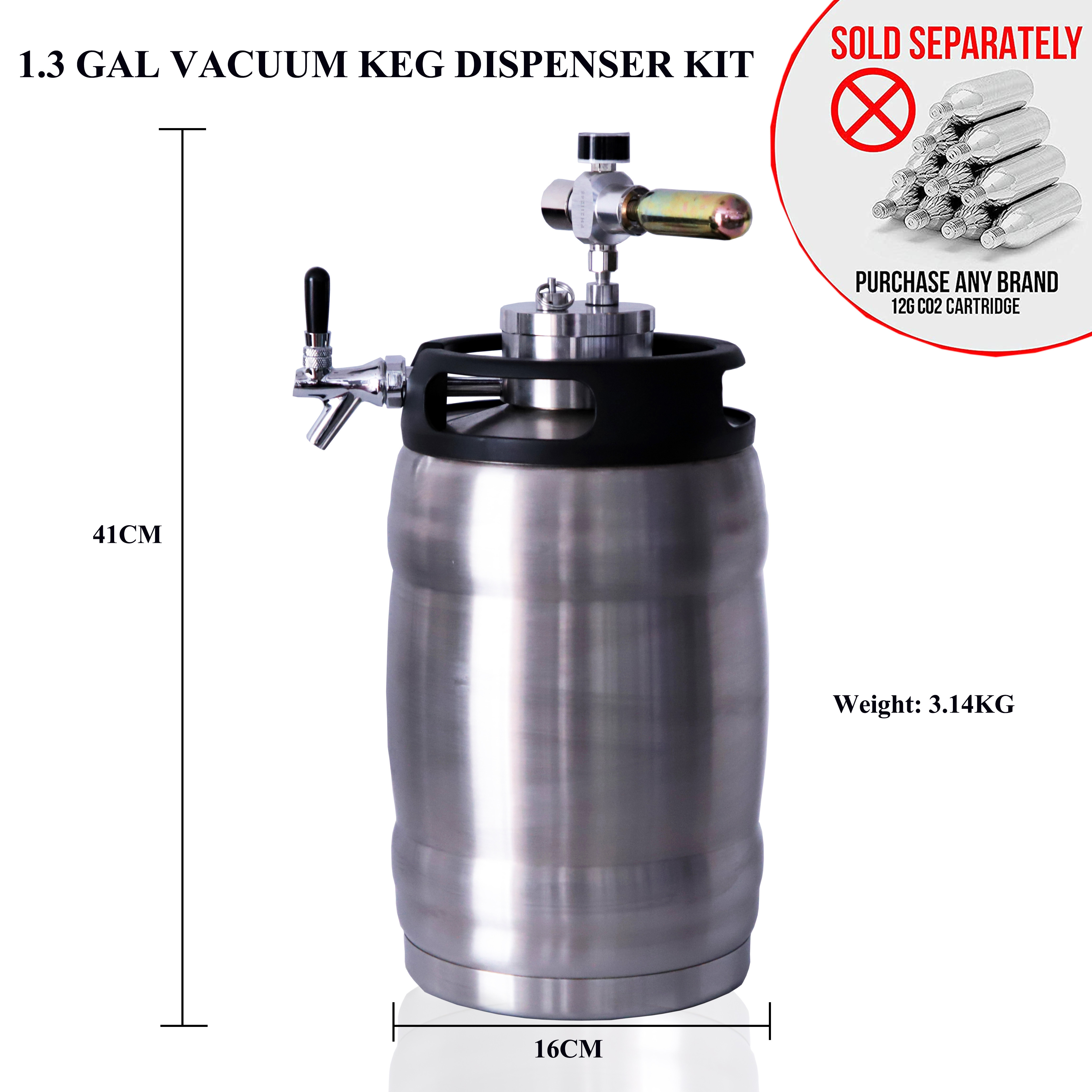 New style stainless steel 2l/4l/5l beer keg dispenser system used for beer with mini co2 regulator