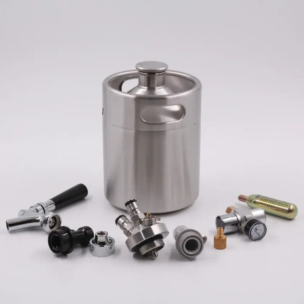 Portable 64oz Beer Dispenser System Stainless Steel 304 Beer Keg Dispenser