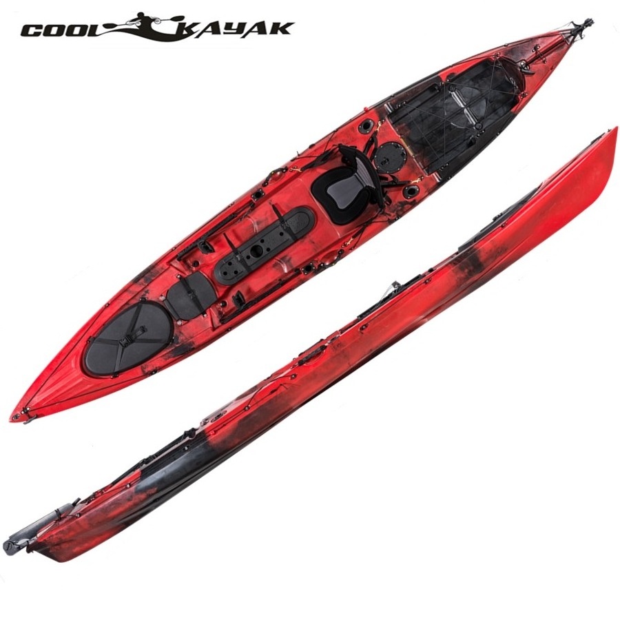 OEM manufacturer one person fishing boat, kayak wholesale, sit top kayak 14ft