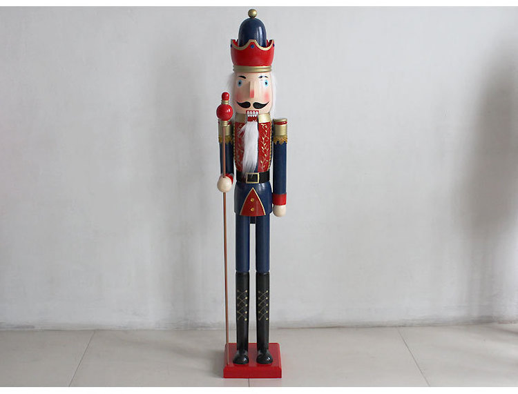 2022 factory direct wooden crafts christmas decoration 6ft 180cm large life size nutcracker soldier giant nutcracker for sale