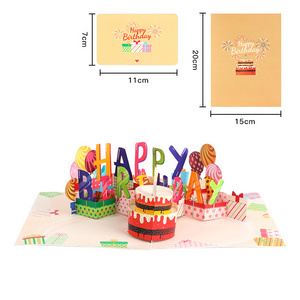 Best Selling Custom Led Light Musical Cards Gift Wholesale Invitation Kids Paper 3d Greeting Happy Birthday Pop Up Card