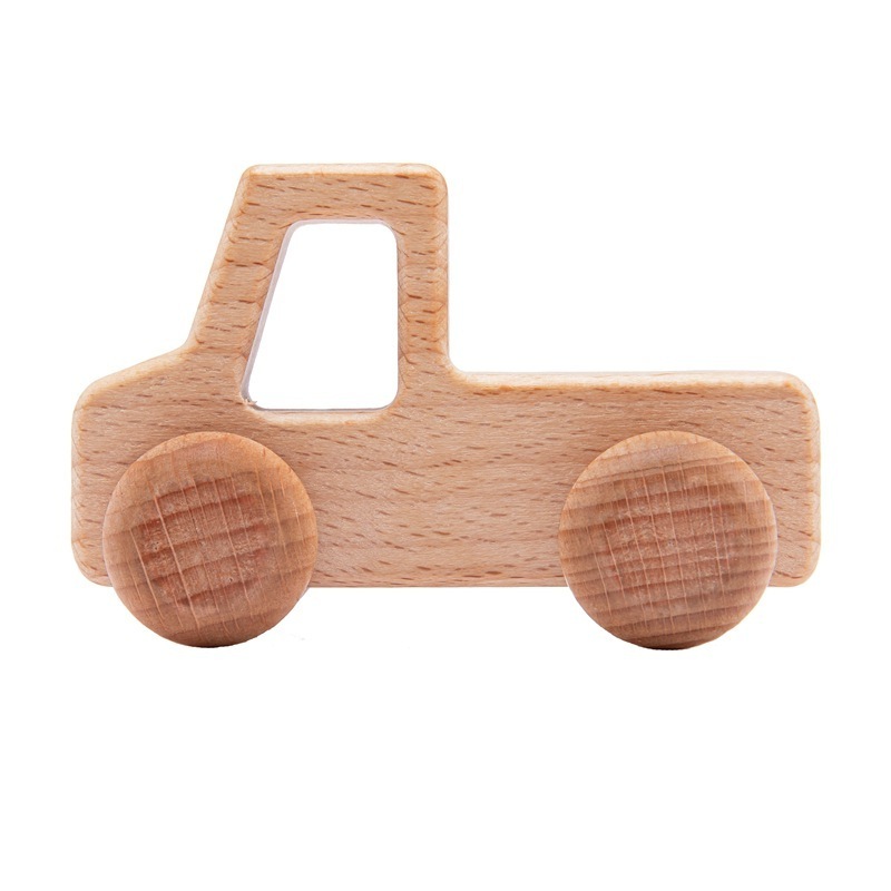 Creative Montessori Beechwood Wooden Grasping Toys Nursery School Natural Wooden Toy Cars For Babies And Toddlers