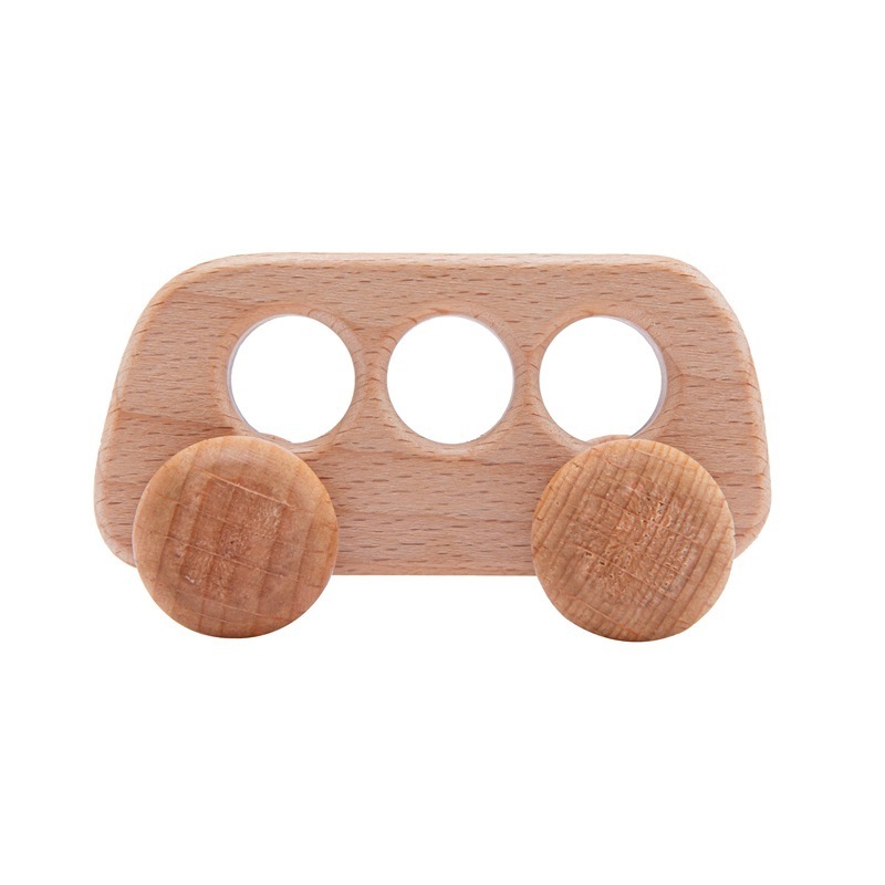 Creative Montessori Beechwood Wooden Grasping Toys Nursery School Natural Wooden Toy Cars For Babies And Toddlers