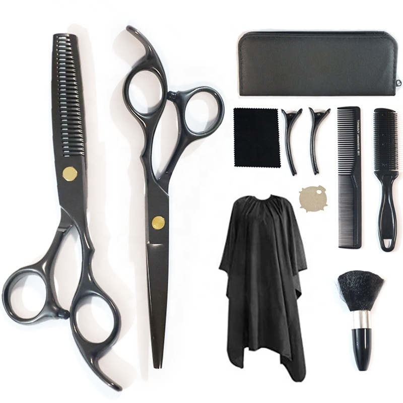 11PCS Hair Scissor Set Profession Hairdressing Razor Comb Kit Barber Hair Cutting Thinning Scissors Shears Barber Haircut Set