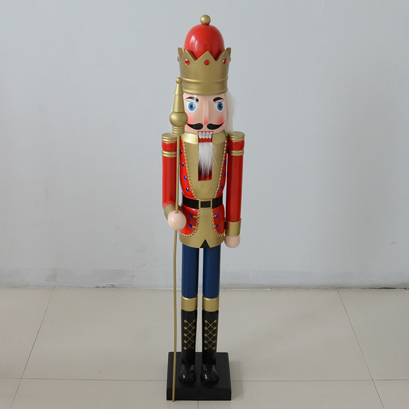 2022 factory direct wooden crafts christmas decoration 6ft 180cm large life size nutcracker soldier giant nutcracker for sale