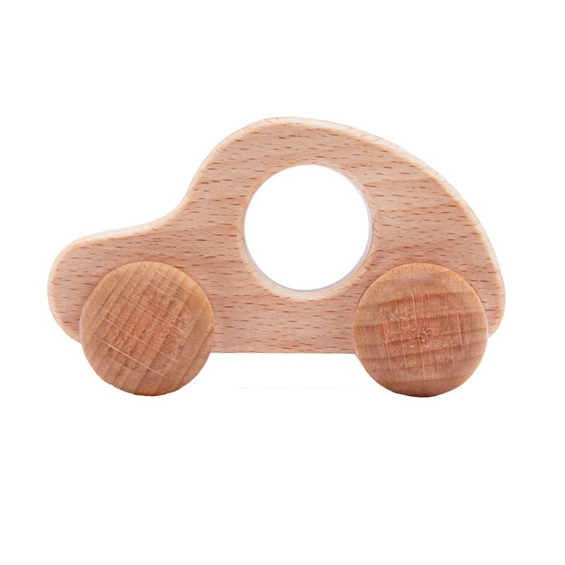 Creative Montessori Beechwood Wooden Grasping Toys Nursery School Natural Wooden Toy Cars For Babies And Toddlers