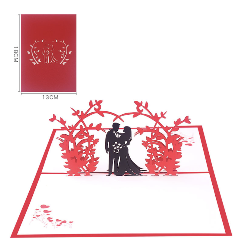 Custom Design 3d Pop Up Cards Greeting Paper Card Laser Cut Wedding Invitation Card