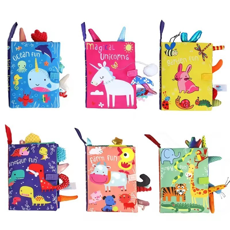 Hot Sale Learning Tail Books Parent-Child Interactive Enlightenment Kidsbooks Early Education Baby Fabric Soft Cloth Book