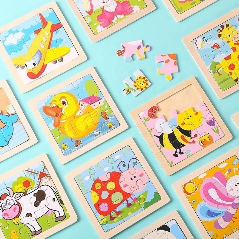 Wholesale educational toys 2023 cheap wood puzzle baby girl 3d farm animal puzzle hands craft diy 3d wooden puzzle animal