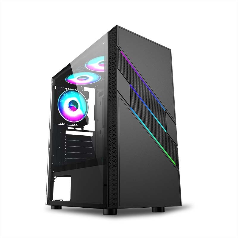 COOLMOON cheap desktop business office gaming computer case wholesale ATX/MicroATX/ITX cpu cabinet pc case With Panel Window