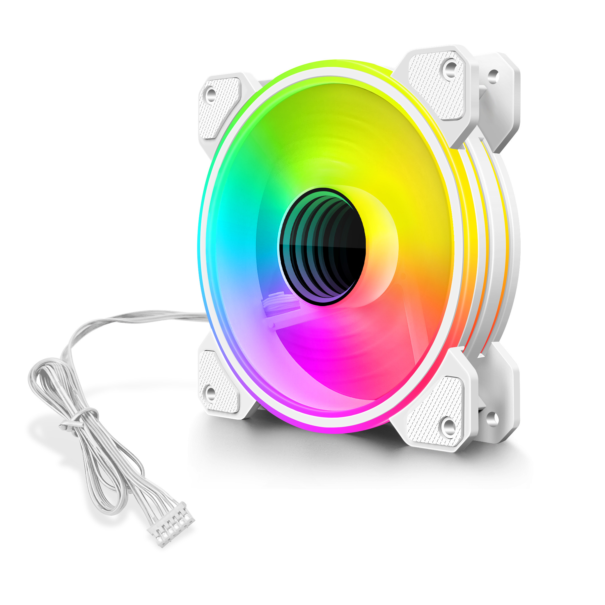 COOLMOON Special Offer LightX  White Computer Fan 6pin RGB Cooler Fan Hydraulic Bearing Fan RGB 120mm Match with Controller Hub