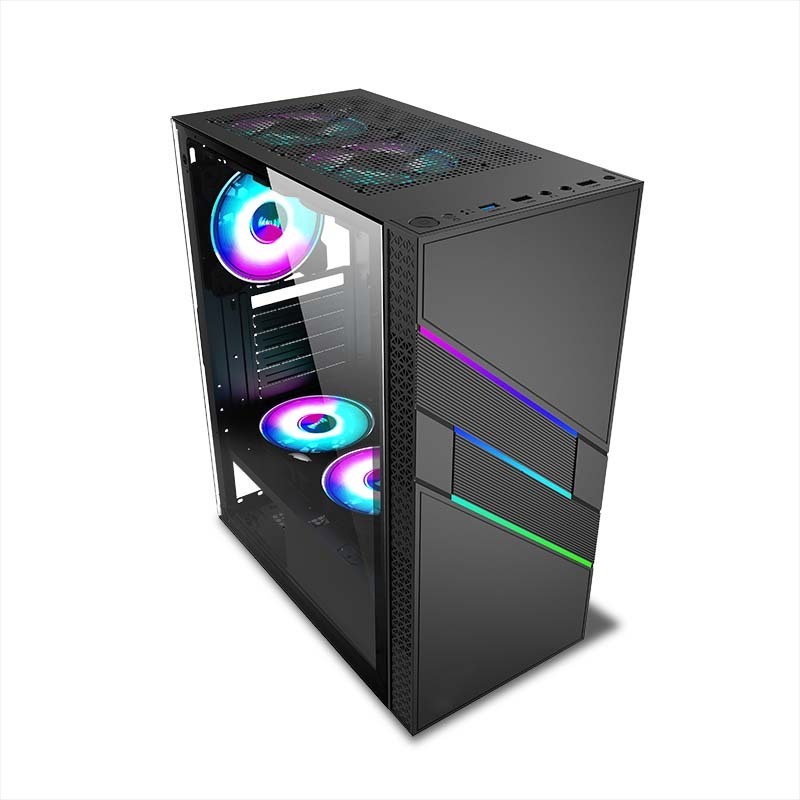 COOLMOON cheap desktop business office gaming computer case wholesale ATX/MicroATX/ITX cpu cabinet pc case With Panel Window