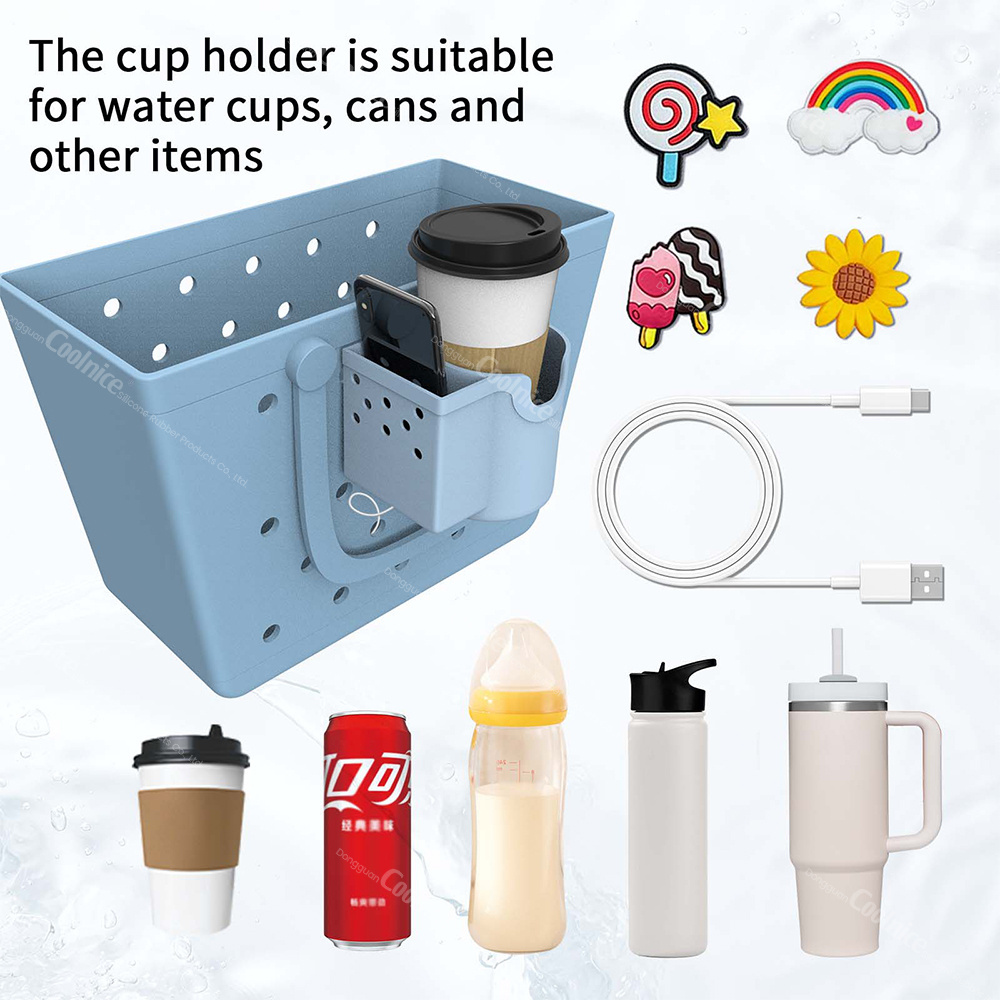 New product ideas 2024 bottle holder accessories multifunctional silicone cup holder for bogg beach bag