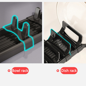 Adjustable Drawer Bowl Rack Detachable Large Capacity Drain Plate Storage Holder Kitchen Cabinet Dish Organizer Storage Rack