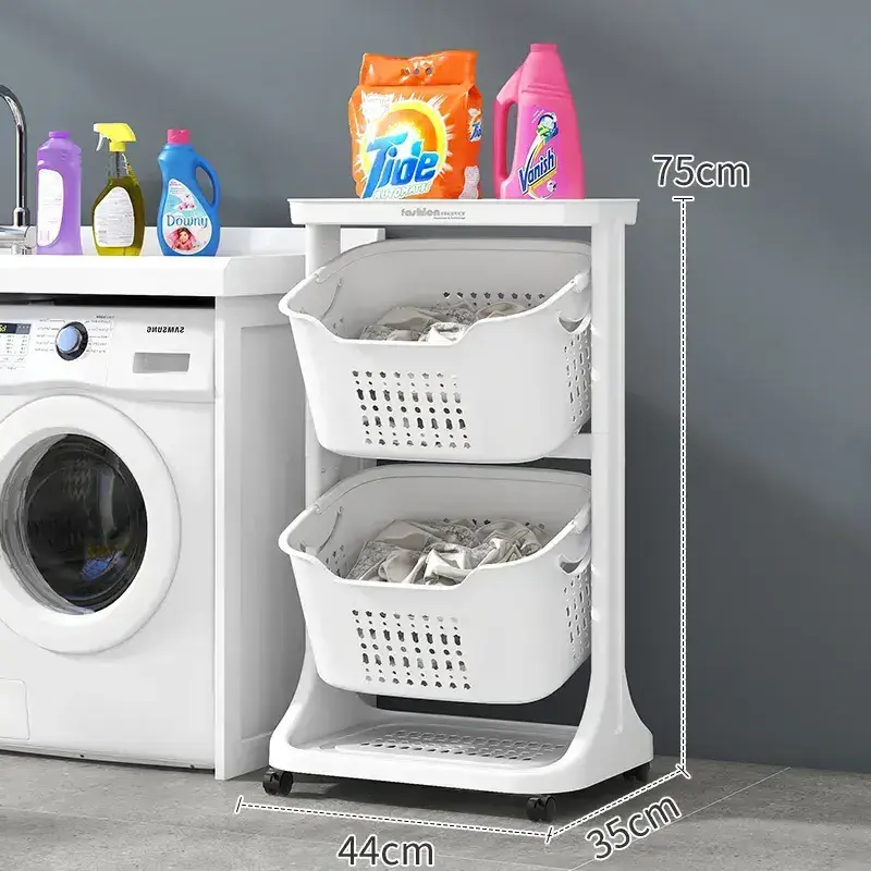 Multi Purpose Laundry Storage Bin with Lid Storage Basket with Handle Freestanding Clothes Hamper Organizer