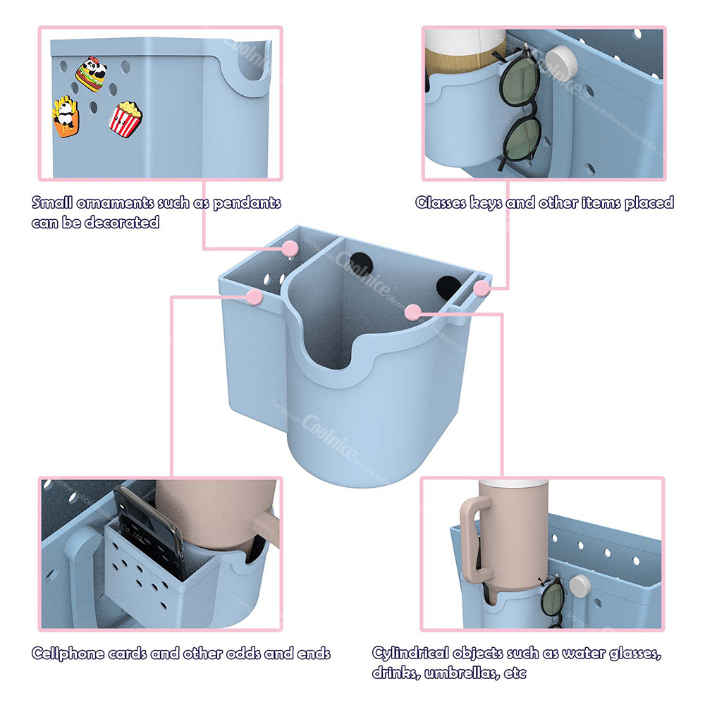 New product ideas 2024 bottle holder accessories multifunctional silicone cup holder for bogg beach bag