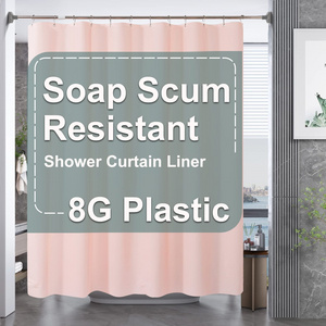 Draining Shower Curtain Liner Premium PEVA Non-Toxic Shower Liner with Rust Proof Grommets 8G Heavy Duty Bathroom Accessories