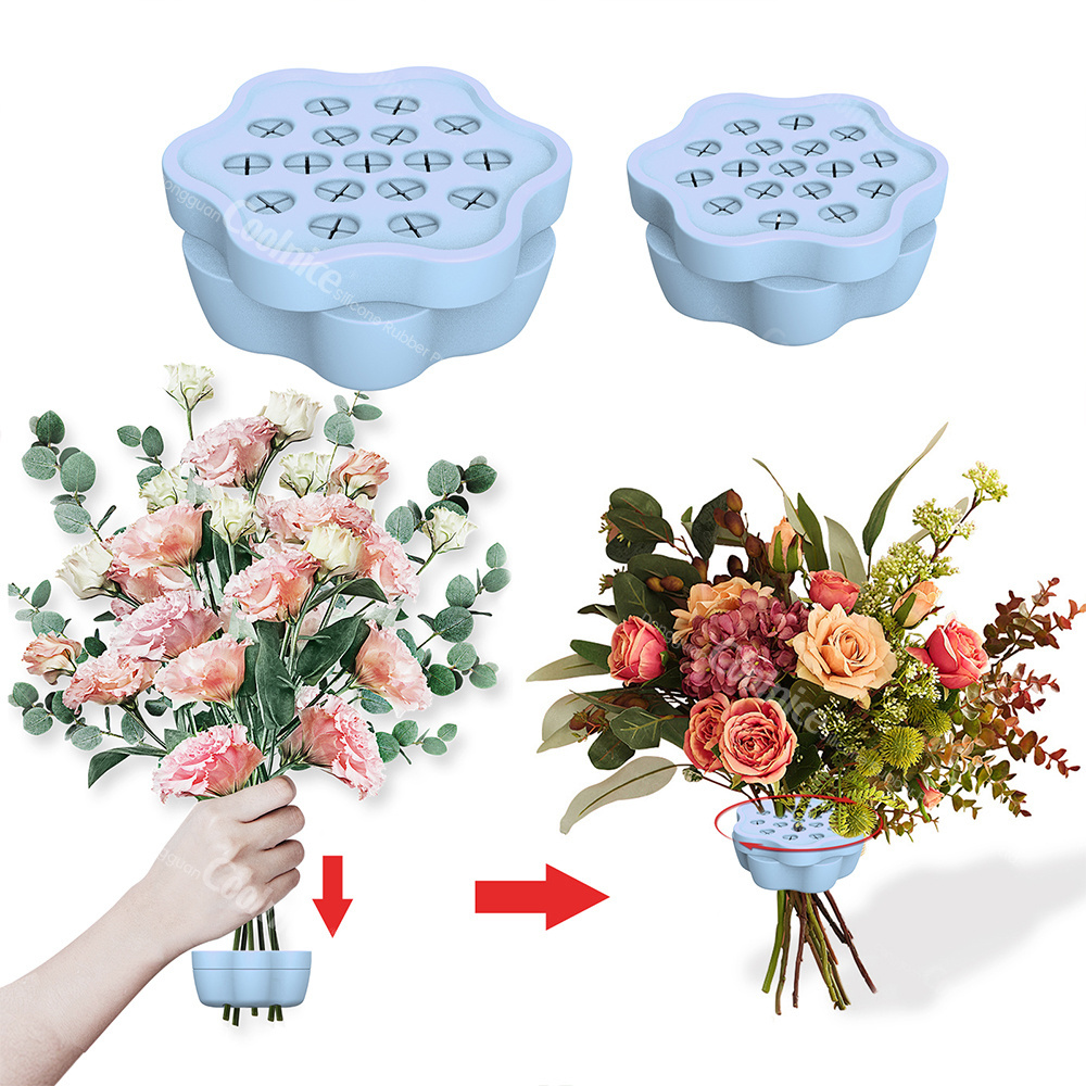 Wholesale Silicone Spiral Ikebana Stem Holder DIY Bouquet Twister Flower Arrangement Holder Ring Spiral Flower Stem Holder