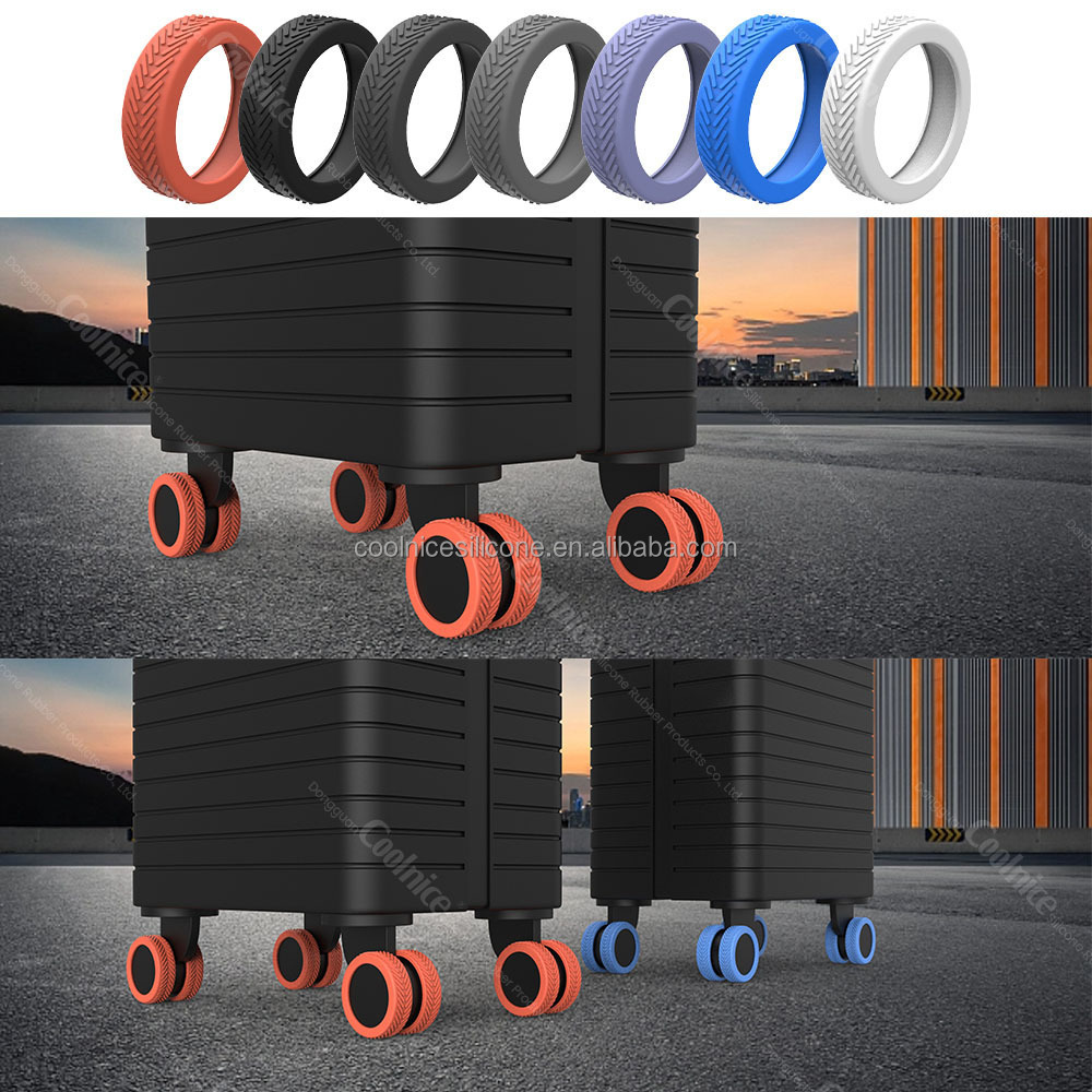 Unique Design 8pcs set Silicone Luggage Wheel Covers Luggage Spinner Wheel Covers for Most 8 Caster Luggage Accessories